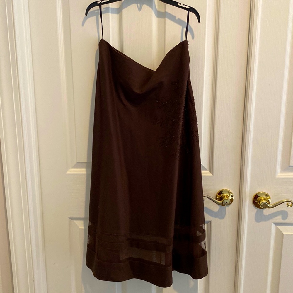 Chocolate brown beaded skirt